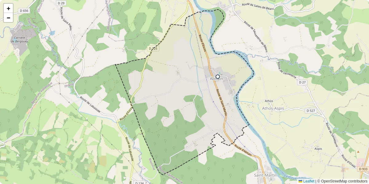 Carte du réseau de transport en commun à Abitain - lignes de bus et arrêts