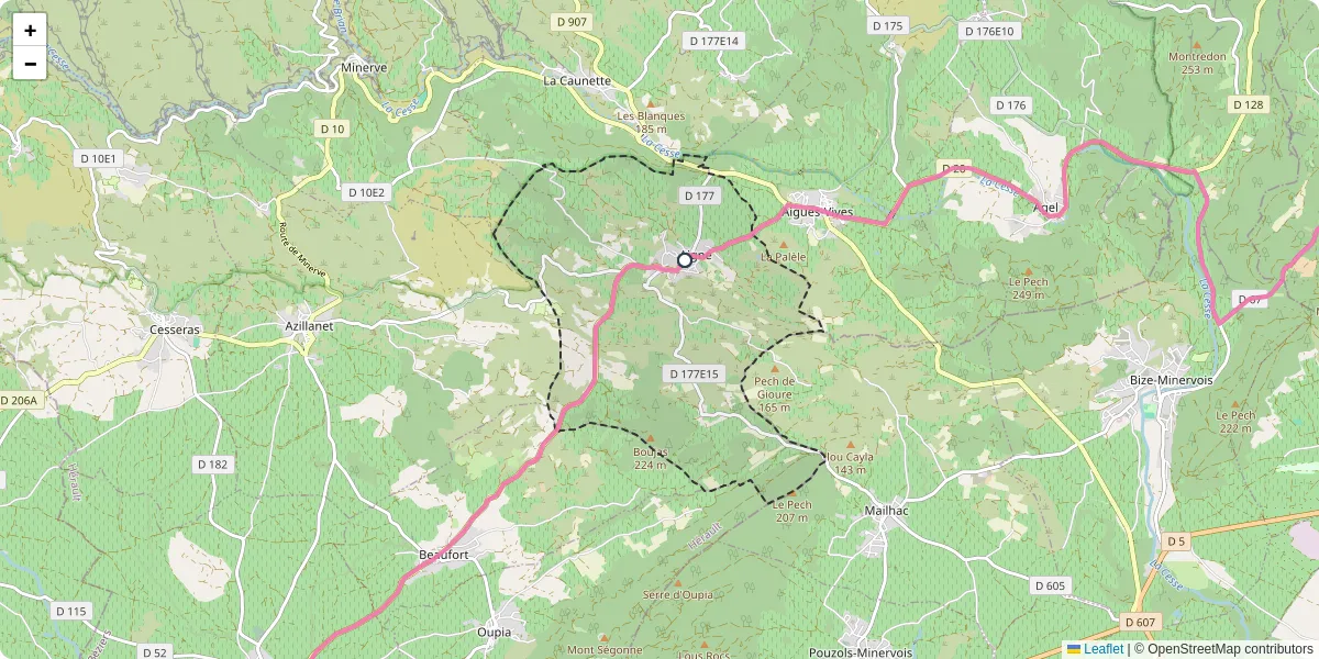 Carte du réseau de transport en commun à Aigne - lignes de bus et arrêts