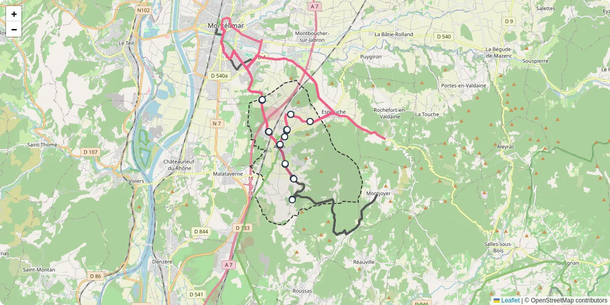 Carte du réseau de transport en commun à Allan - lignes de bus et arrêts