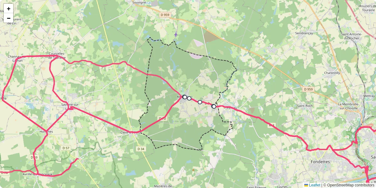 Carte du réseau de transport en commun à Ambillou - lignes de bus et arrêts