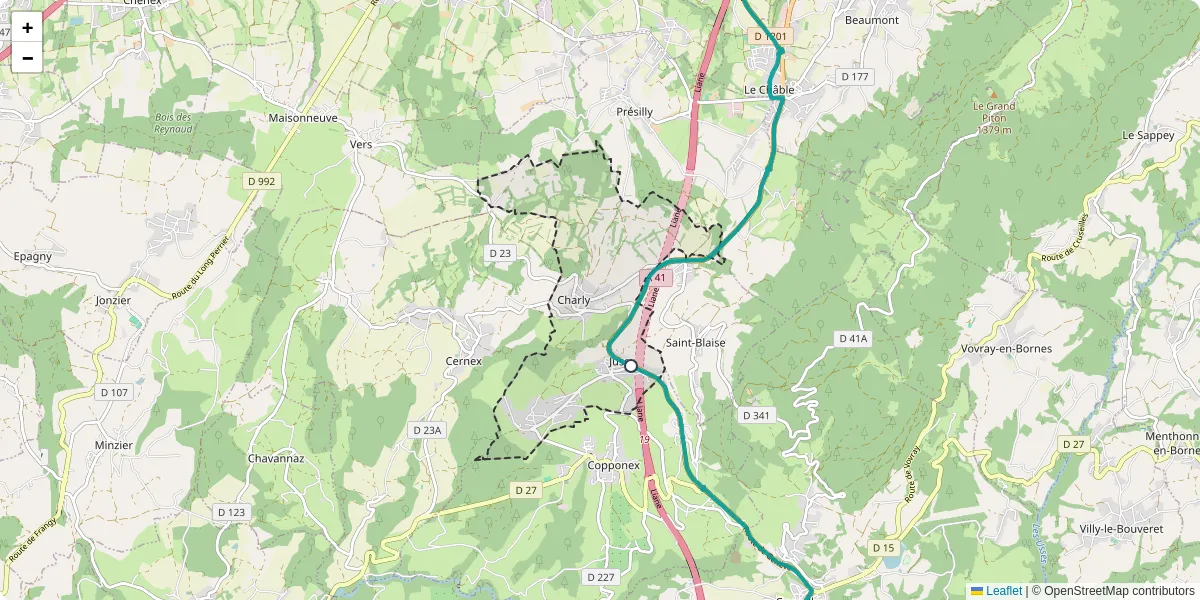 Carte du réseau de transport en commun à Andilly - lignes de bus et arrêts
