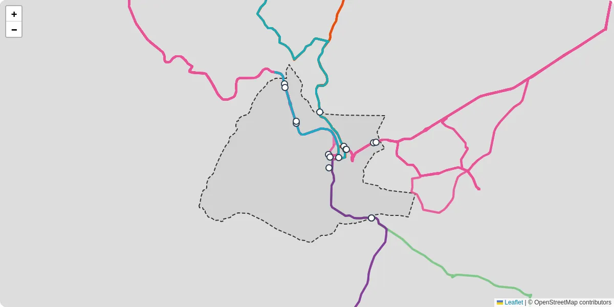 Carte du réseau de transport en commun à Anduze - lignes de bus et arrêts