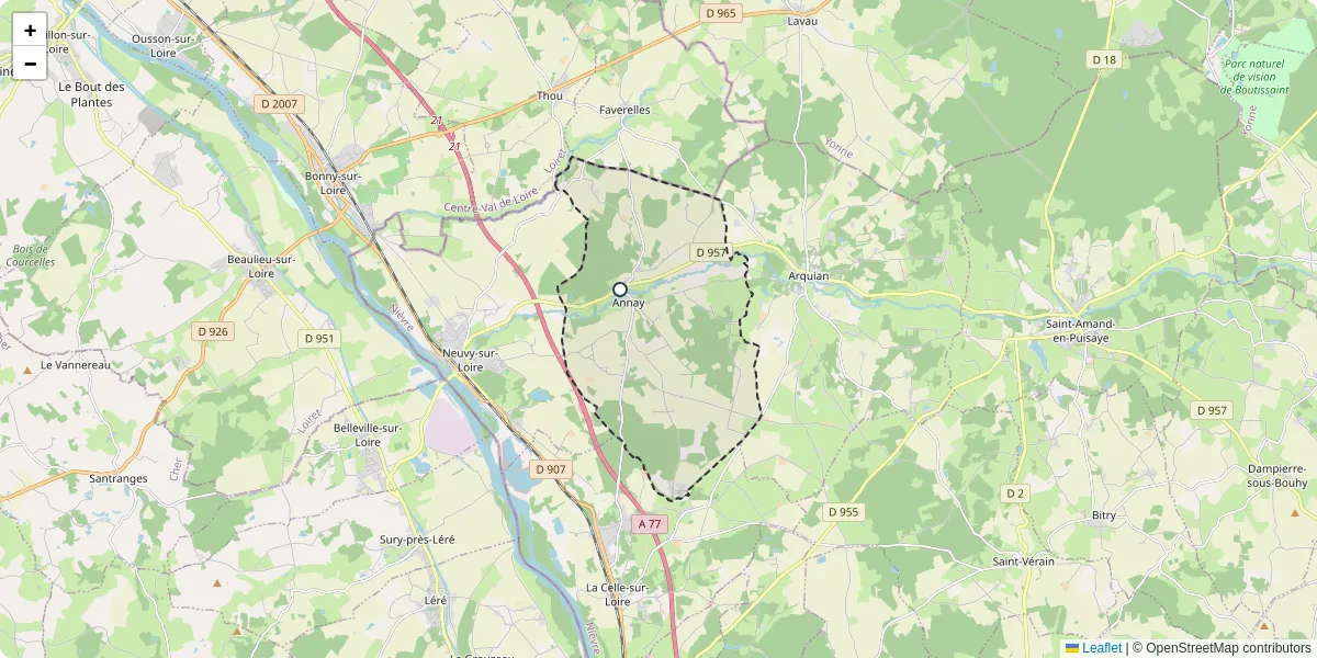 Carte du réseau de transport en commun à Annay - lignes de bus et arrêts