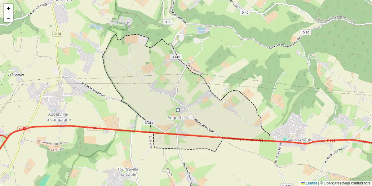 Carte du réseau de transport en commun à Anquetierville - lignes de bus et arrêts