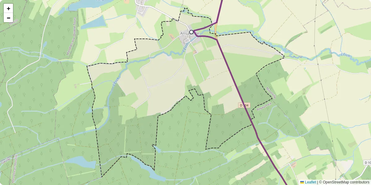 Carte du réseau de transport en commun à Ansauville - lignes de bus et arrêts
