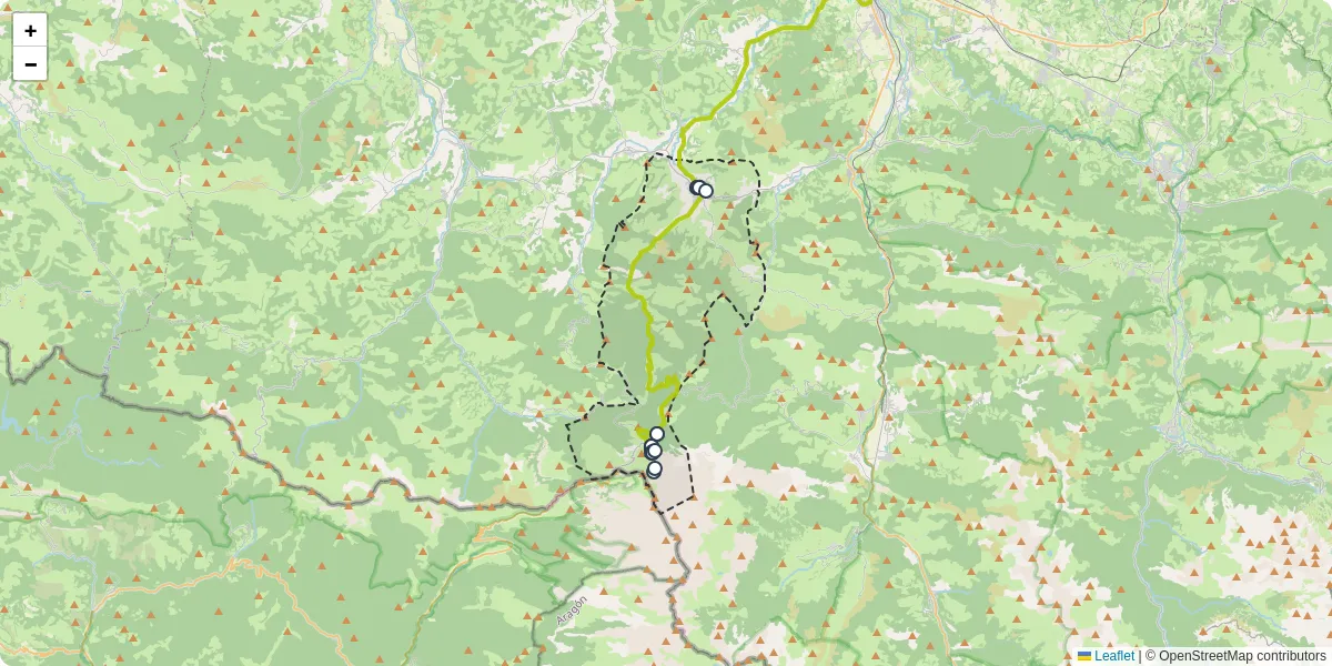 Carte du réseau de transport en commun à Arette - lignes de bus et arrêts