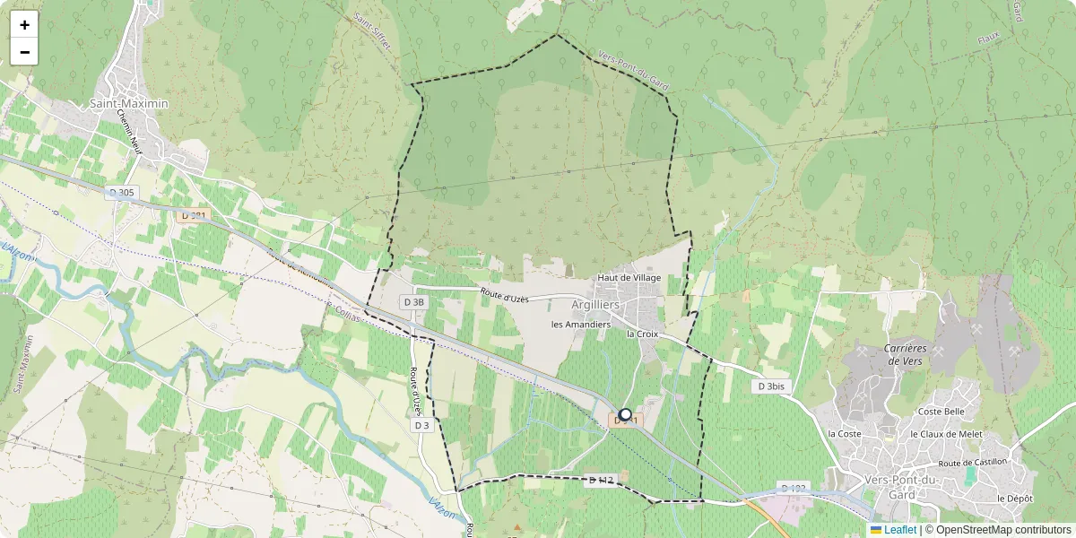 Carte du réseau de transport en commun à Argilliers - lignes de bus et arrêts