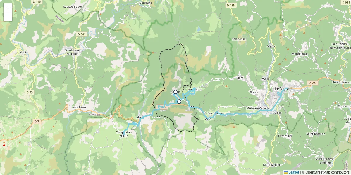 Carte du réseau de transport en commun à Arrigas - lignes de bus et arrêts