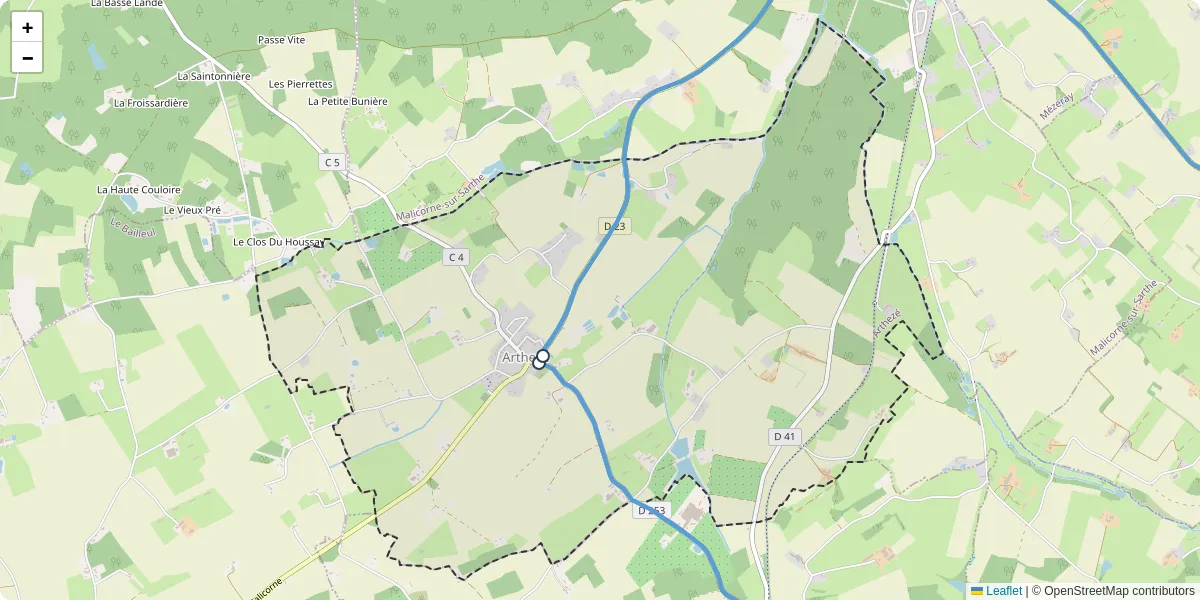 Carte du réseau de transport en commun à Arthezé - lignes de bus et arrêts