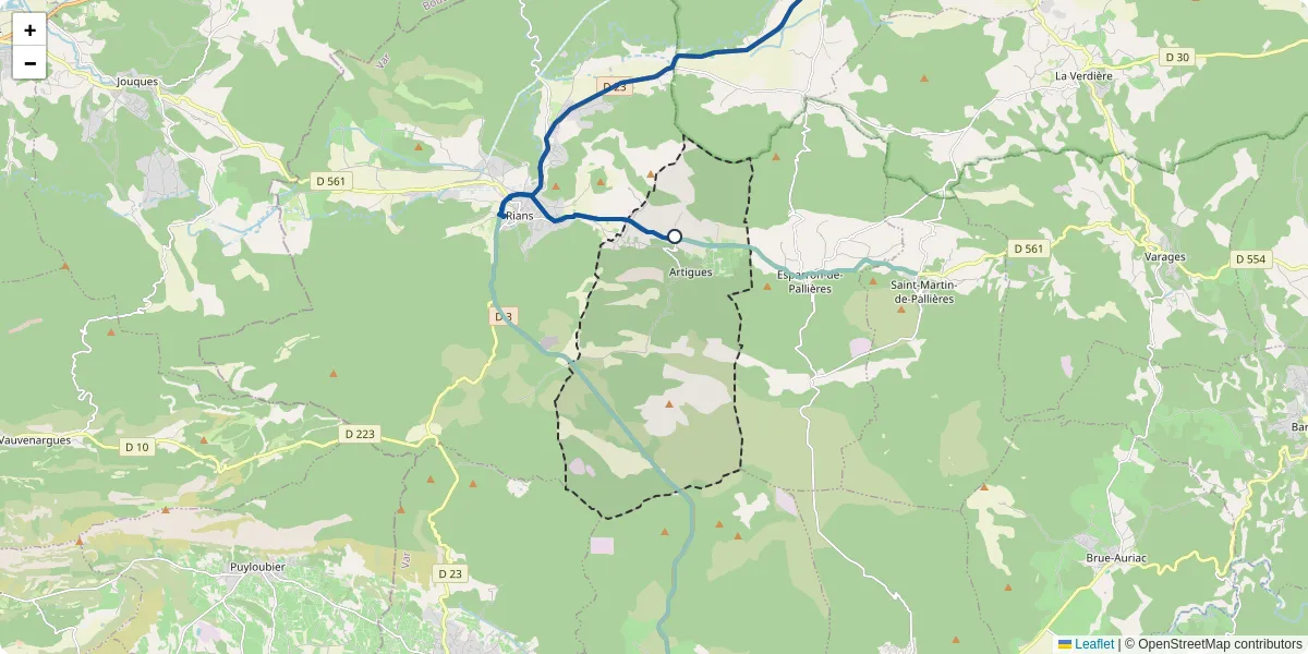 Carte du réseau de transport en commun à Artigues - lignes de bus et arrêts