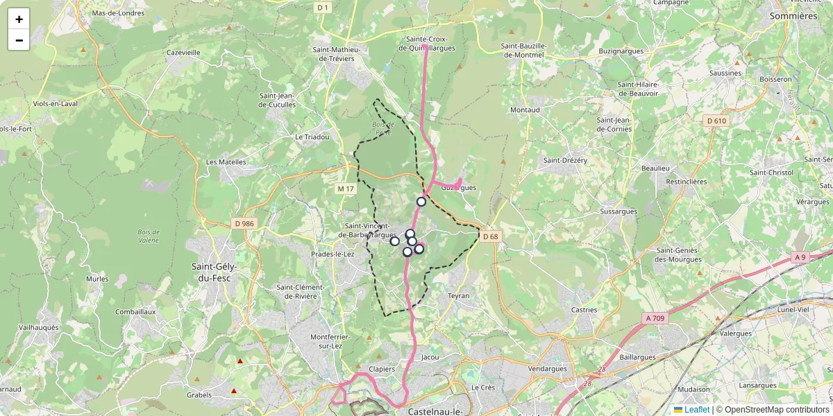 Carte du réseau de transport en commun à Assas - lignes de bus et arrêts