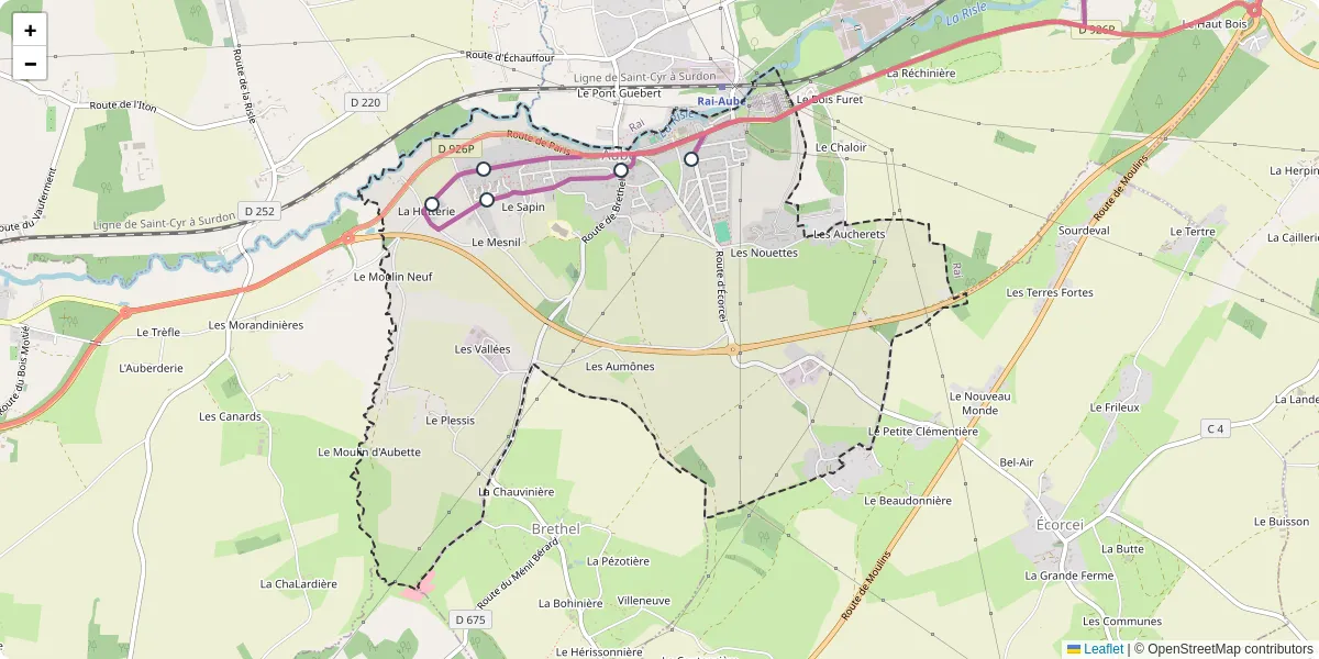 Carte du réseau de transport en commun à Aube - lignes de bus et arrêts