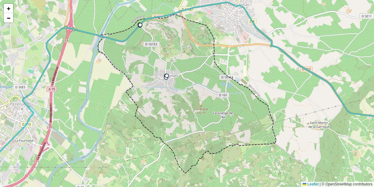 Carte du réseau de transport en commun à Aumes - lignes de bus et arrêts