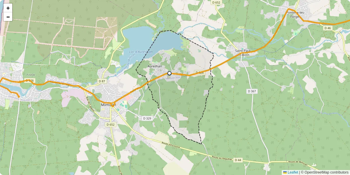 Carte du réseau de transport en commun à Aureilhan - lignes de bus et arrêts