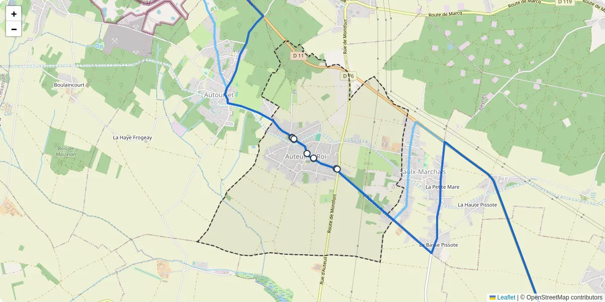 Carte du réseau de transport en commun à Auteuil - lignes de bus et arrêts