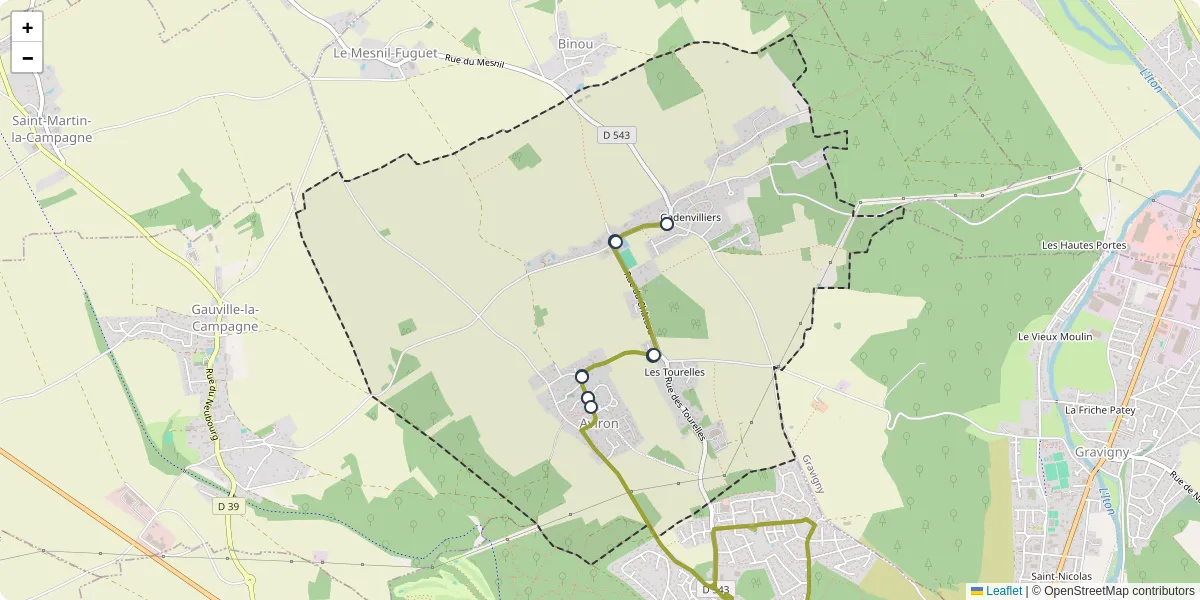 Carte du réseau de transport en commun à Aviron - lignes de bus et arrêts