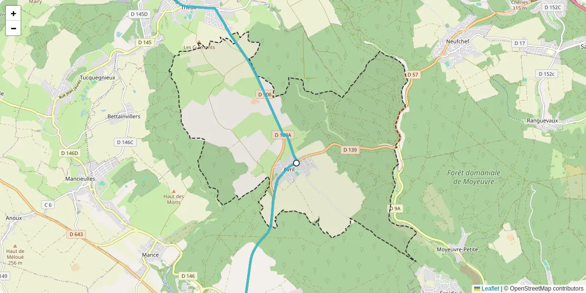 Carte du réseau de transport en commun à Avril - lignes de bus et arrêts
