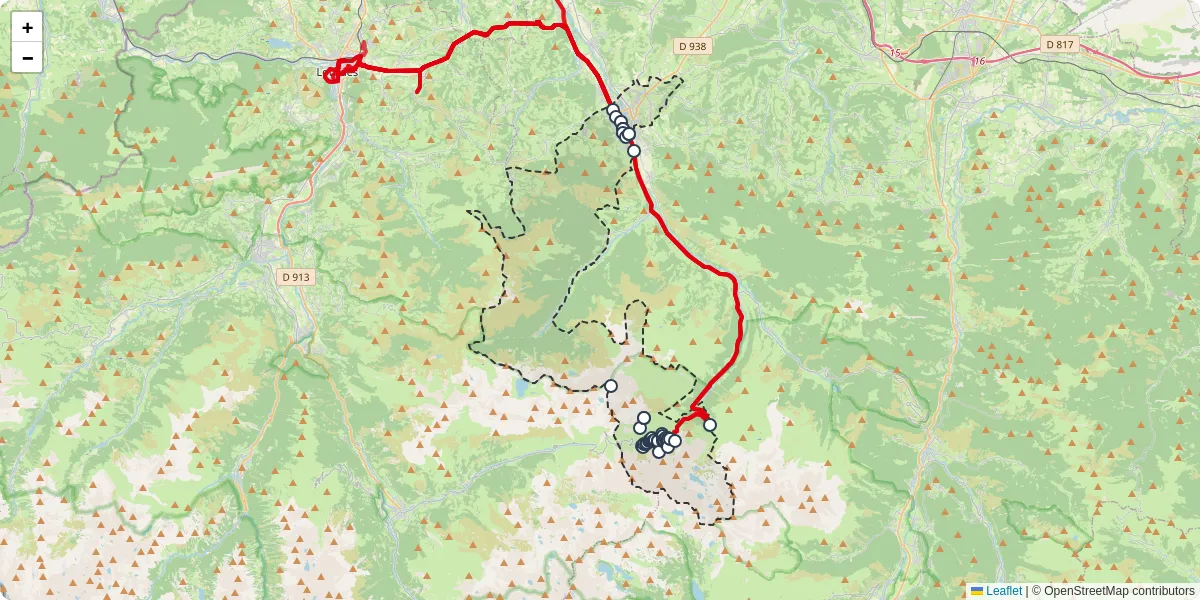 Carte du réseau de transport en commun à Bagnères-de-Bigorre - lignes de bus et arrêts