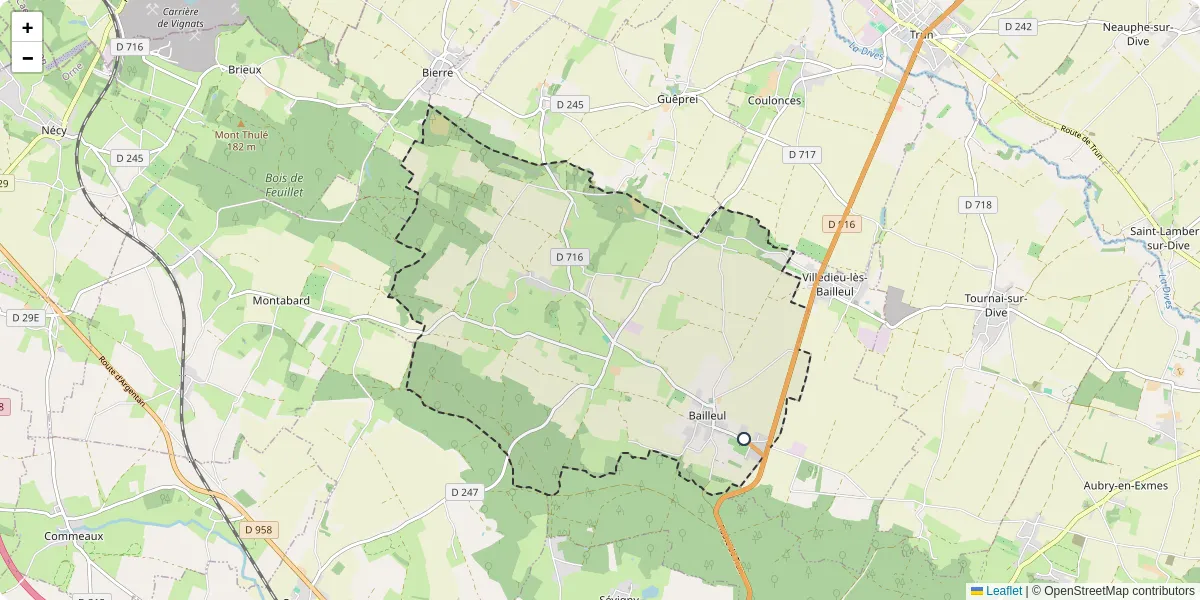 Carte du réseau de transport en commun à Bailleul - lignes de bus et arrêts