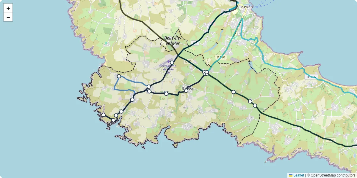 Carte du réseau de transport en commun à Bangor - lignes de bus et arrêts