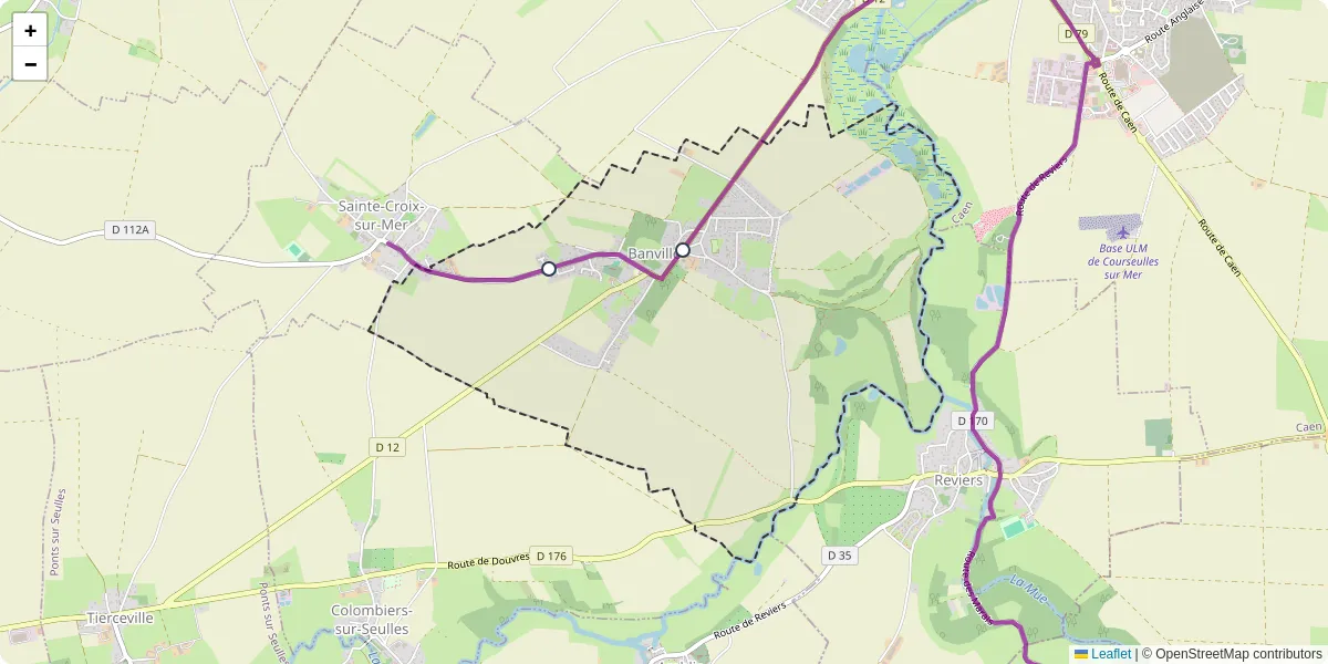 Carte du réseau de transport en commun à Banville - lignes de bus et arrêts