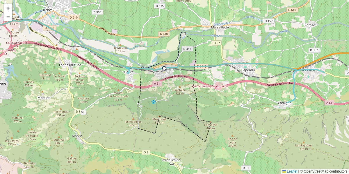 Carte du réseau de transport en commun à Barbaira - lignes de bus et arrêts