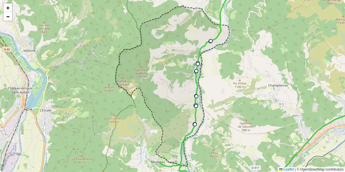 Carte du réseau de transport en commun à Barras - lignes de bus et arrêts