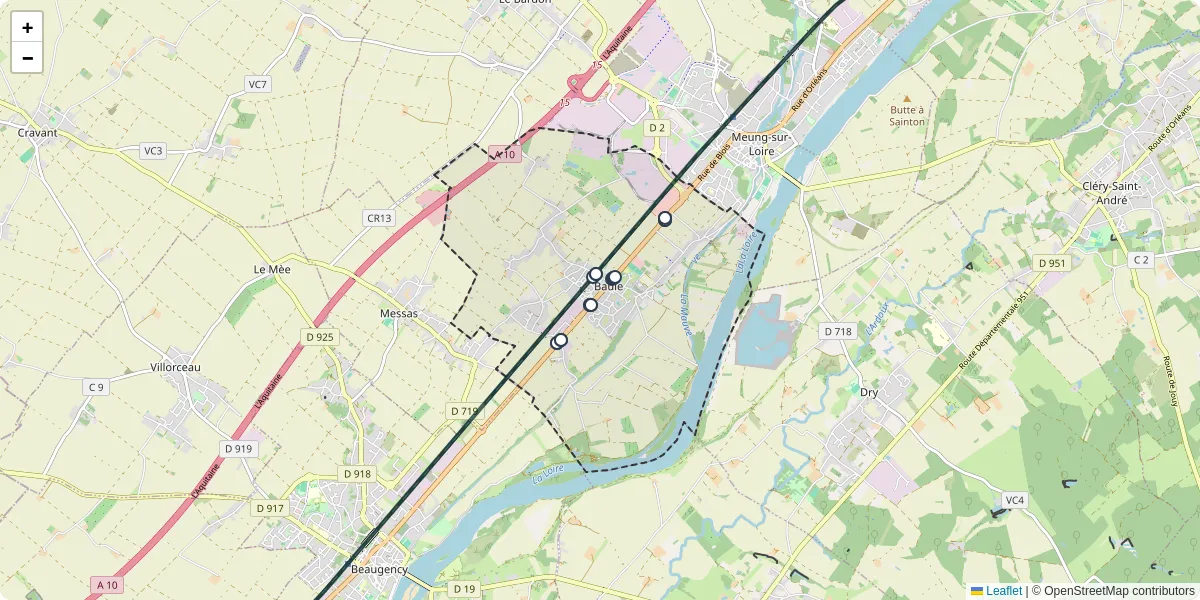 Carte du réseau de transport en commun à Baule - lignes de bus et arrêts