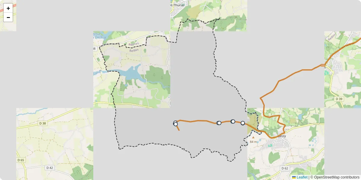 Carte du réseau de transport en commun à Baulon - lignes de bus et arrêts