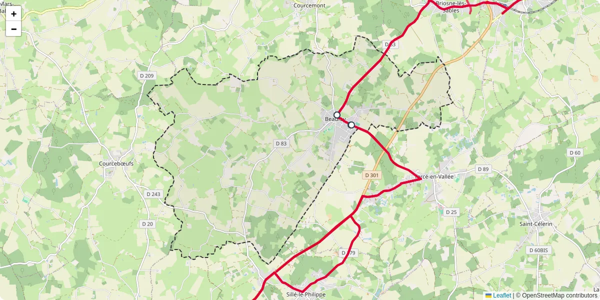 Carte du réseau de transport en commun à Beaufay - lignes de bus et arrêts