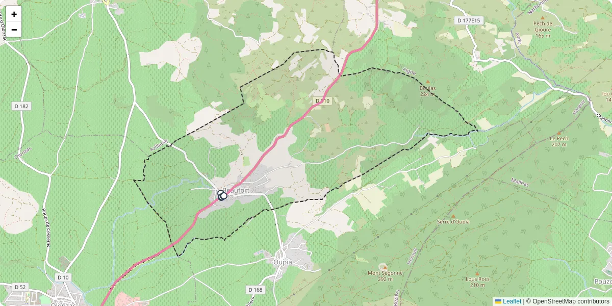 Carte du réseau de transport en commun à Beaufort - lignes de bus et arrêts