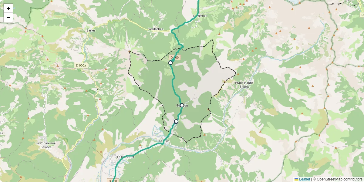 Carte du réseau de transport en commun à Beaujeu - lignes de bus et arrêts