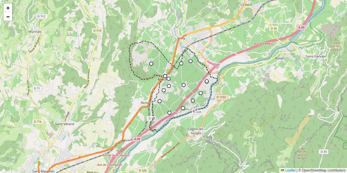 Carte du réseau de transport en commun à Beaulieu - lignes de bus et arrêts