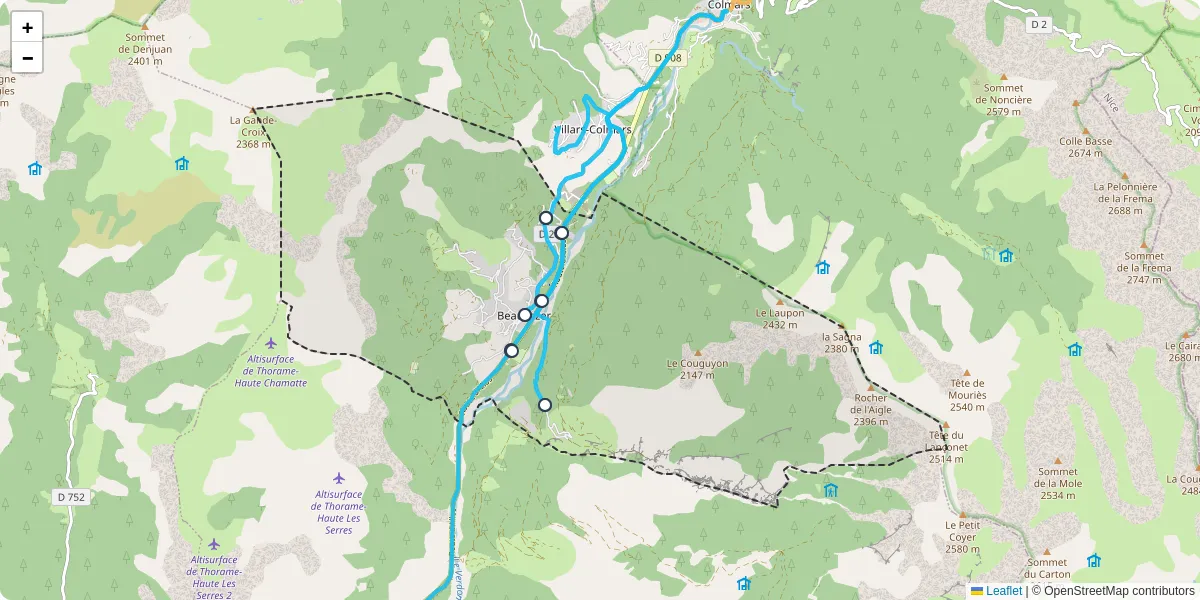 Carte du réseau de transport en commun à Beauvezer - lignes de bus et arrêts
