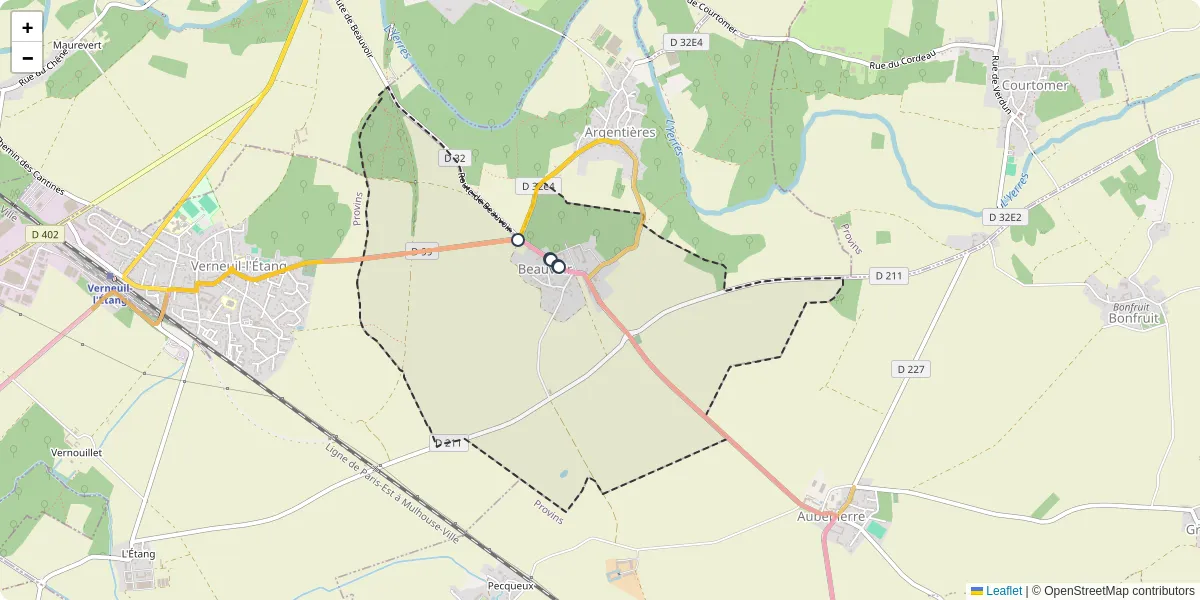 Carte du réseau de transport en commun à Beauvoir - lignes de bus et arrêts