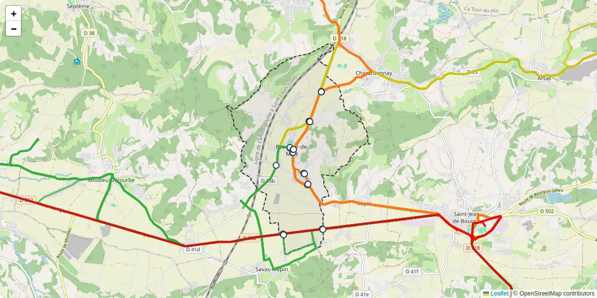 Carte du réseau de transport en commun à Beauvoir-de-Marc - lignes de bus et arrêts