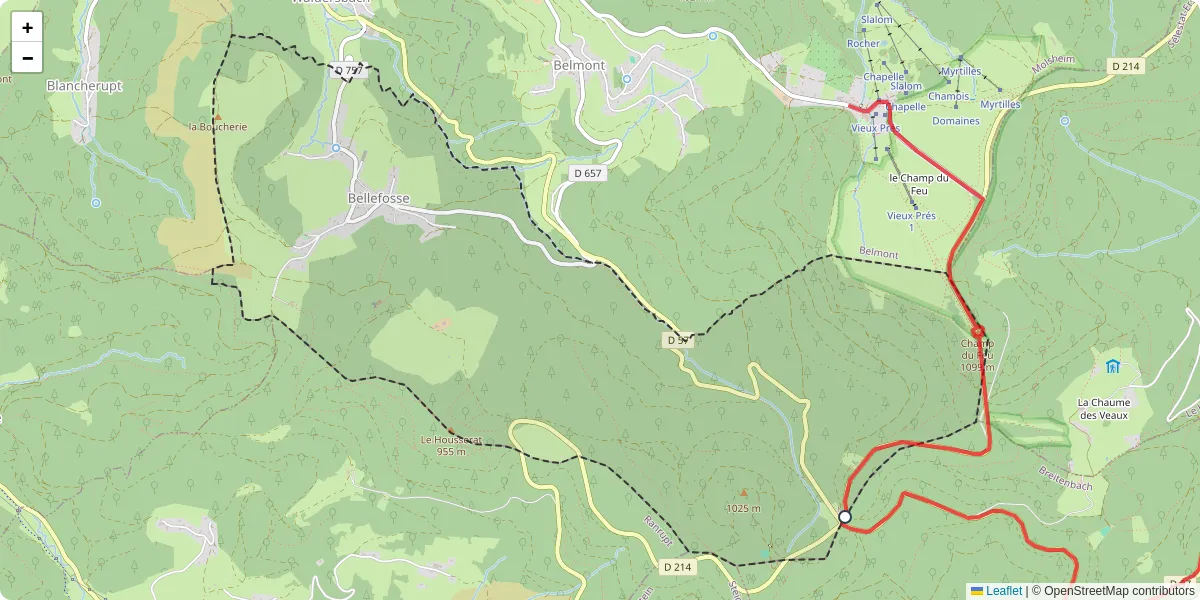 Carte du réseau de transport en commun à Bellefosse - lignes de bus et arrêts