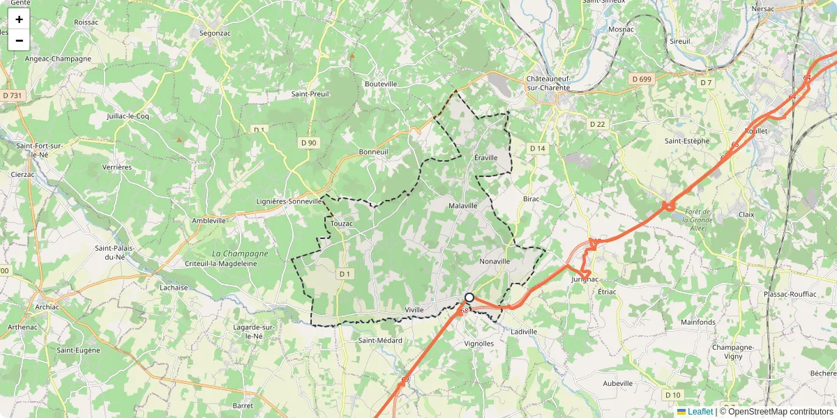 Carte du réseau de transport en commun à Bellevigne - lignes de bus et arrêts