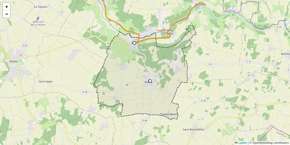 Carte du réseau de transport en commun à Bellot - lignes de bus et arrêts