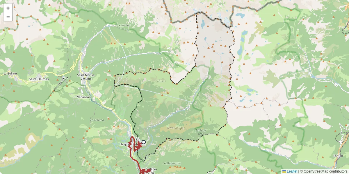 Carte du réseau de transport en commun à Belvédère - lignes de bus et arrêts