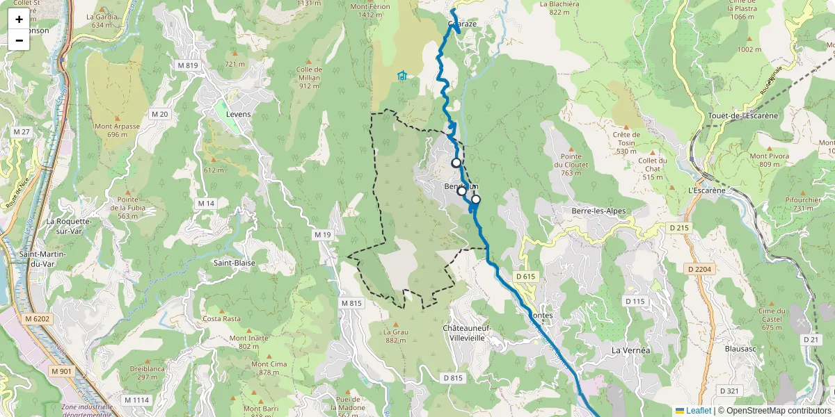 Carte du réseau de transport en commun à Bendejun - lignes de bus et arrêts