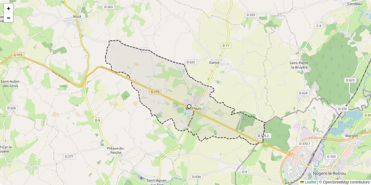 Carte du réseau de transport en commun à Berd'huis - lignes de bus et arrêts