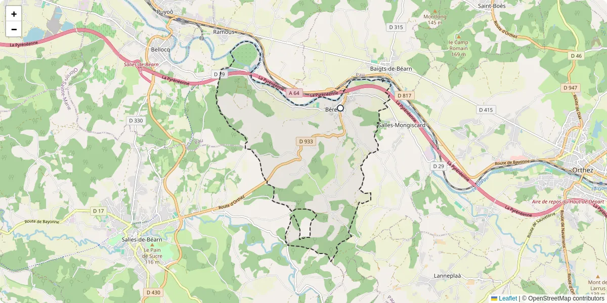 Carte du réseau de transport en commun à Bérenx - lignes de bus et arrêts