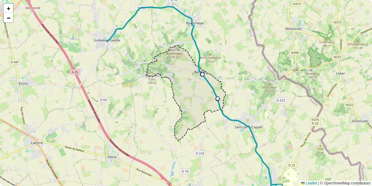Carte du réseau de transport en commun à Berthen - lignes de bus et arrêts