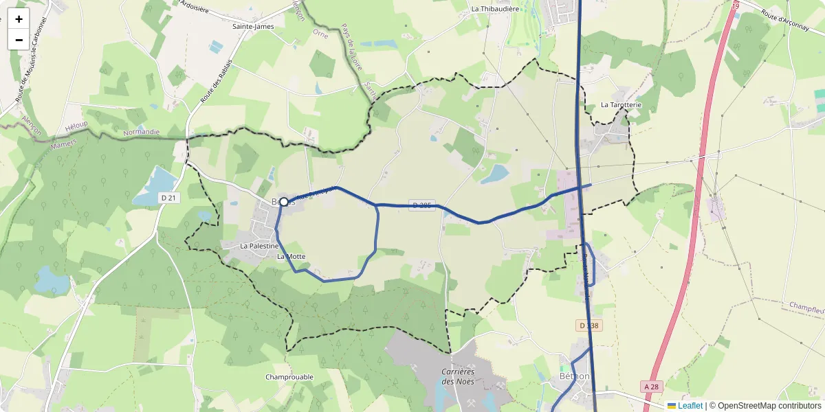 Carte du réseau de transport en commun à Bérus - lignes de bus et arrêts