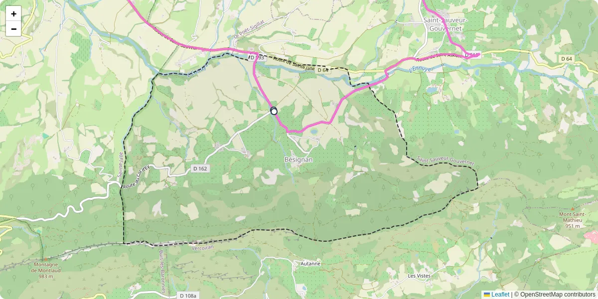 Carte du réseau de transport en commun à Bésignan - lignes de bus et arrêts