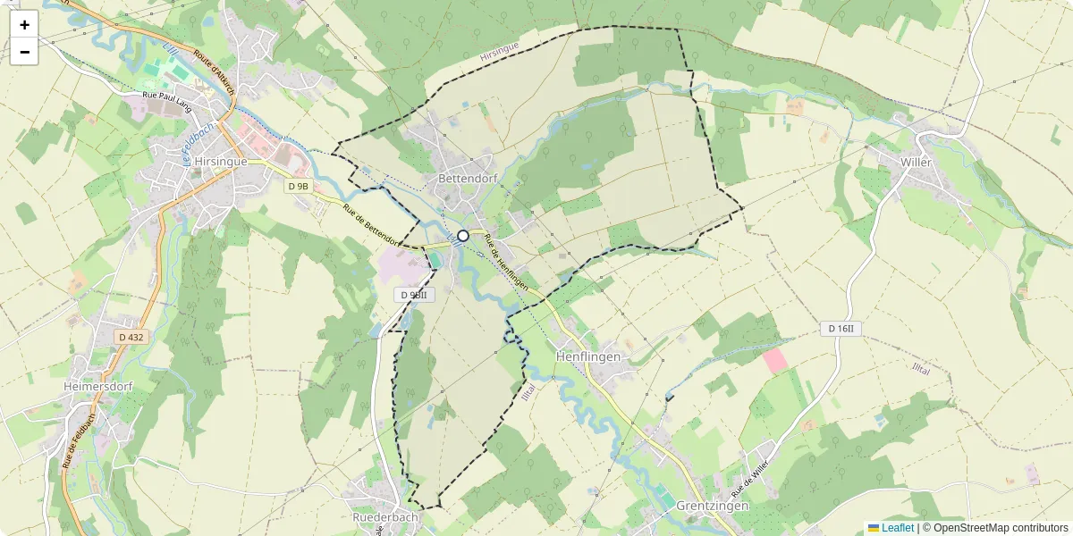 Carte du réseau de transport en commun à Bettendorf - lignes de bus et arrêts