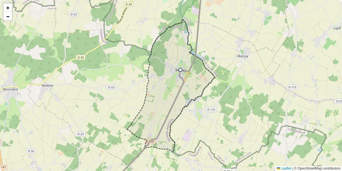Carte du réseau de transport en commun à Beuxes - lignes de bus et arrêts