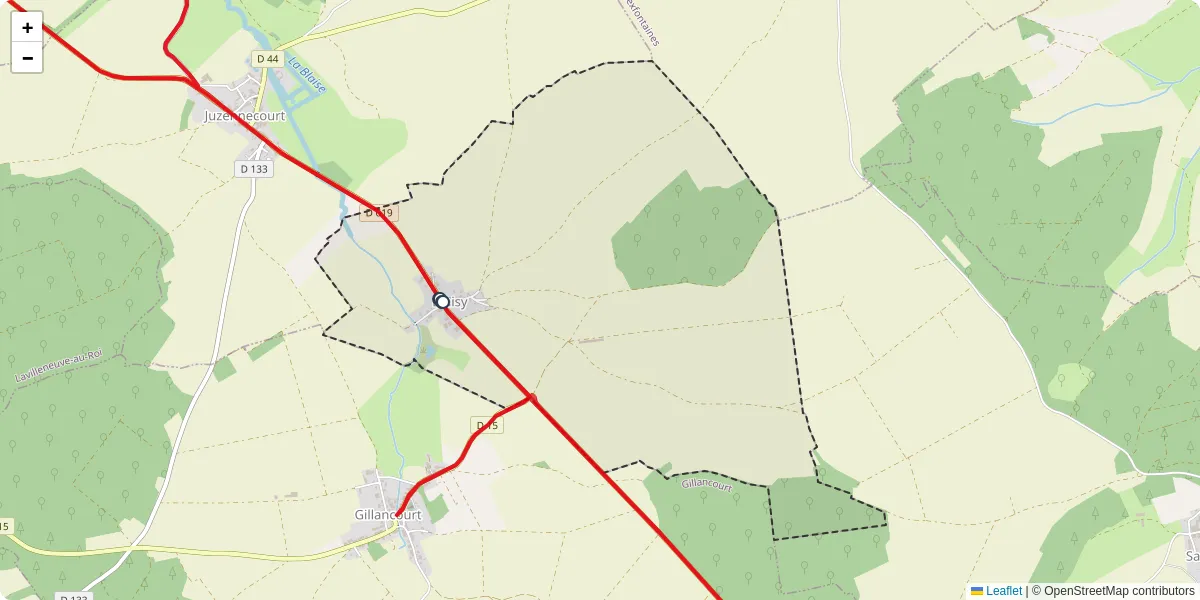 Carte du réseau de transport en commun à Blaisy - lignes de bus et arrêts