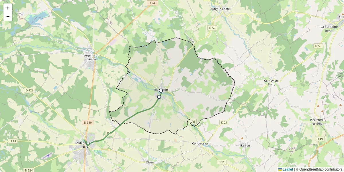 Carte du réseau de transport en commun à Blancafort - lignes de bus et arrêts
